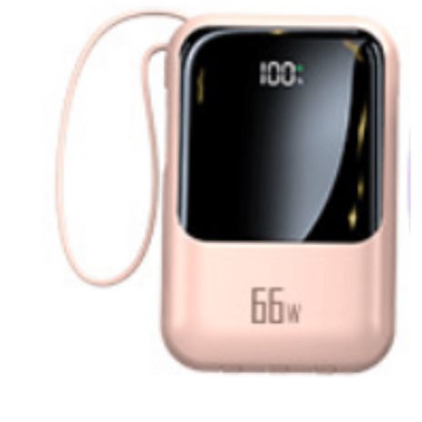 Повербанк HY467 66W 20000 mAh із вбудованими кабелями та цифровим дисплеєм Pink
