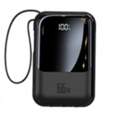Повербанк HY467 66W 20000 mAh із вбудованими кабелями та цифровим дисплеєм Black