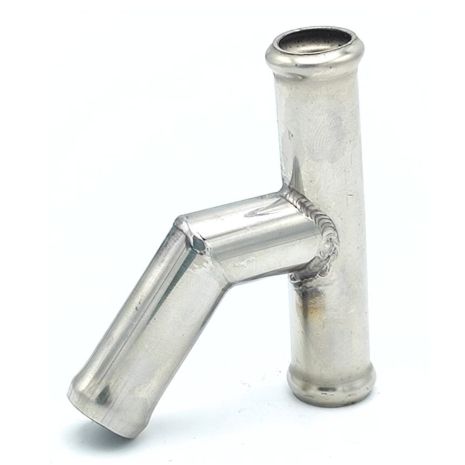 Тройник-кораблик 16x16 мм тосольный ∠45° из нержавеющей стали, ACS (Т161616А4575)