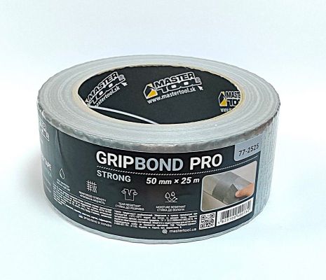 Стрічка армована GripBond Pro Strong t 70°C 50 мм×25 м сіра MASTERTOOL 77-2525 Стрічка армована GripBond Pro Strong t 70°C 50 мм×25 м сіра MASTERTOOL 77-2525