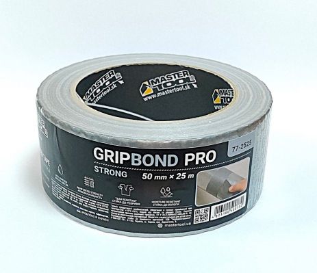 Стрічка армована GripBond Pro Strong t 70°C 50 мм×25 м сіра MASTERTOOL 77-2525