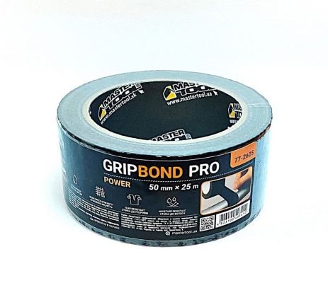 Стрічка армована GripBond Pro Power 80°C 50 мм×25 м чорна MASTERTOOL 77-2625