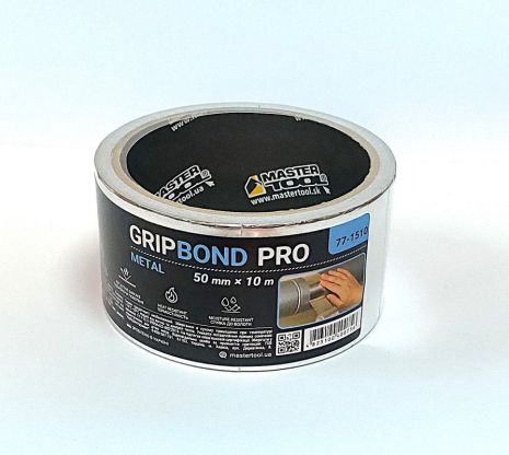 Лента алюминиевая GripBond Pro Metal t 150°C 50 мм×10 м MASTERTOOL 77-1510