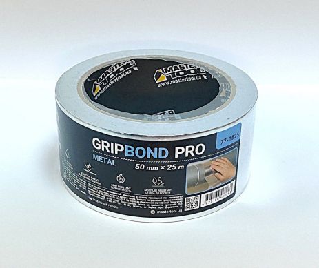 Алюминиевая лента GripBond Pro Metal t 150°C 50 мм×25 м MASTERTOOL 77-1525