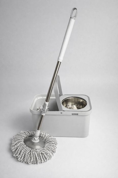 Швабра с отжимом и квадратным ведром Spin Mop 2-в-1 2505/серый