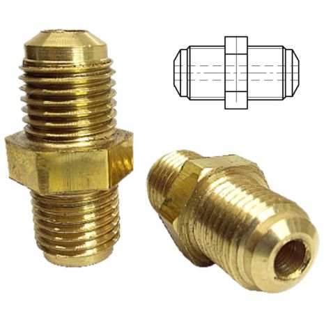 Резьб. переходник для торм. трубок с резьбой (наруж.н. м12x1.25 мм-наруж. м12x1.25 мм латунь) Н122Н122Л