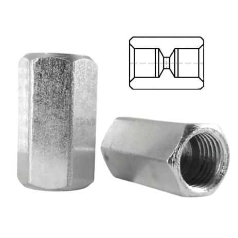 Резьб. переходник для торм. трубок с резьбой (внутр. М12x1.25 мм-внутр. М14x1.5 мм Оцинк. сталь) В122В143Ч