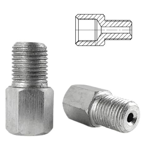 Резьб. переходник для торм. трубок с резьбой (внутр. М14x1.5 мм-наруж. М12x1.25 мм Оцинк. сталь) В143Н122Ч