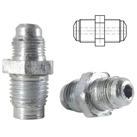 Резьб. переходник для торм. трубок с резьбой (наруж.н. м12x1.25 мм-наруж. м12x1.25 мм оцинк. сталь) Н122Н122Ч