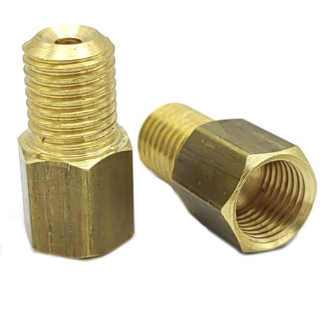 Резьб. переходник для торм. трубок с резьбой (внутр. М12x1.25 мм-наруж. М12x1.5 мм Латунь) В122Н123Л