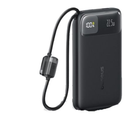 Power Bank Baseus 20000 мАч 22,5 Вт со встроенным кабелем, быстрая зарядка PD/QC Черный
