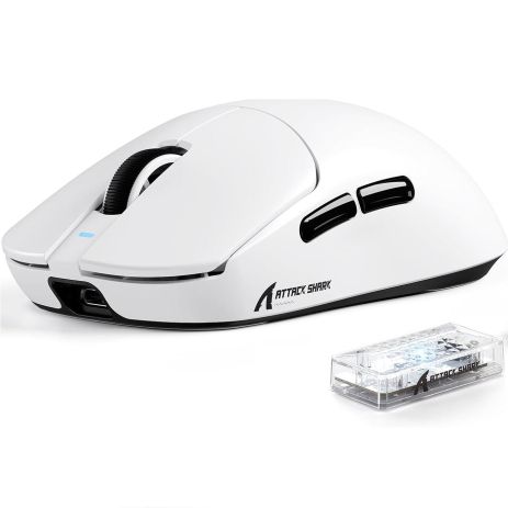 Беспроводная мышь ATTACK SHARK X8 Ultimate 42000 DPI PAW3950MAX,сенсор 8K,Nordic 54L15 Белый