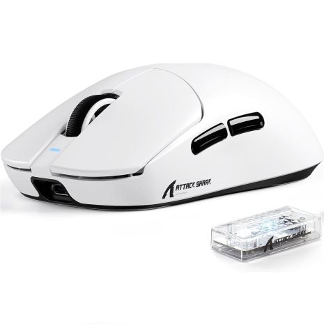 Беспроводная мышь ATTACK SHARK X8 Ultimate 42000 DPI PAW3950MAX,сенсор 8K,Nordic 54L15 Белый