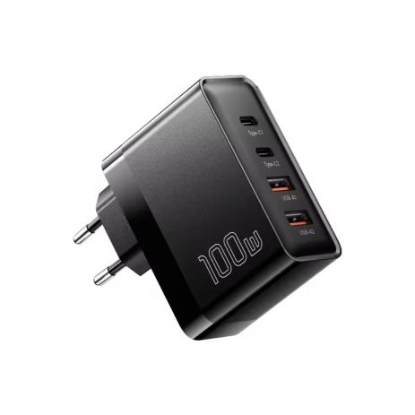 Зарядное устройство Essager 100W GaN QC 4.0 2xType-c 2xUSB Black