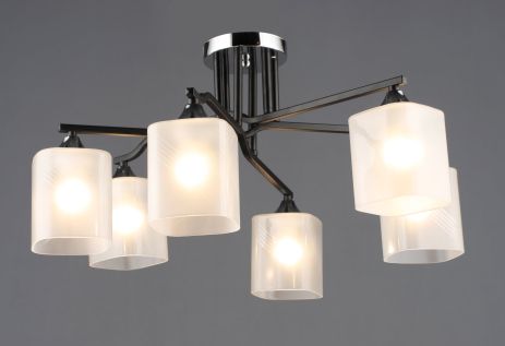 Люстра с шестью плафонами A4456/6 (Черный+Хром)