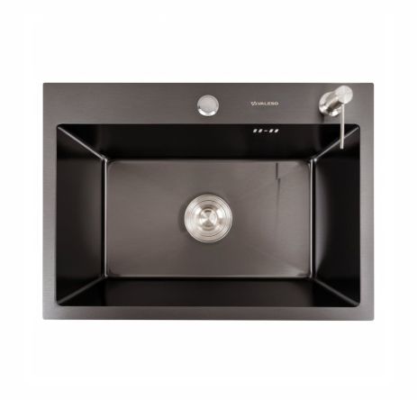 Кухонна мийка 58*43 PVD чорна VALESO Handmade (3.0/1.5)