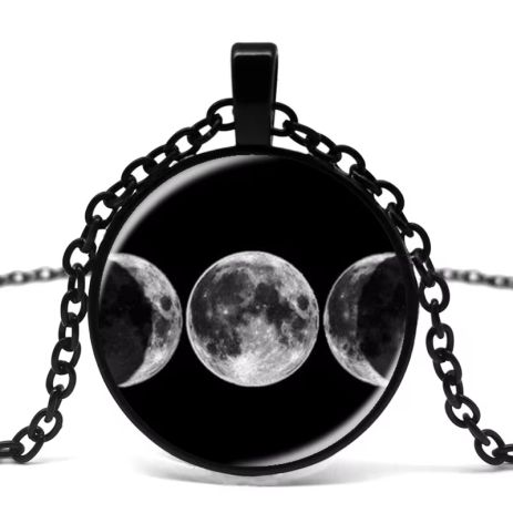 Кулон богини луны Викка пентаграмма подвеска тройная луна