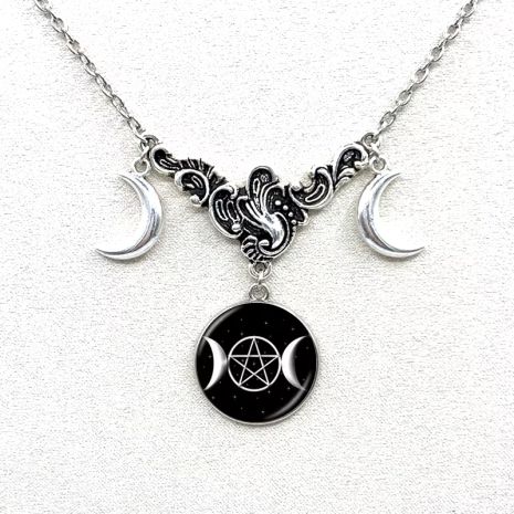 Кулон богини луны Викка пентаграмма тройная луна подвеска в форме пятиугольной звезды пентаграммы
