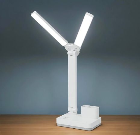 Настольный светильник LED VALESO, аккумуляторный, складной, белый с органайзером