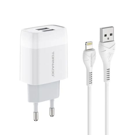 Зарядное устройство Tornado TD-16 2USB Lightning White