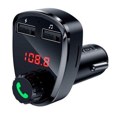 Автомобильное зарядное устройство Hoco DE24 2 USB c FM-модулятором black