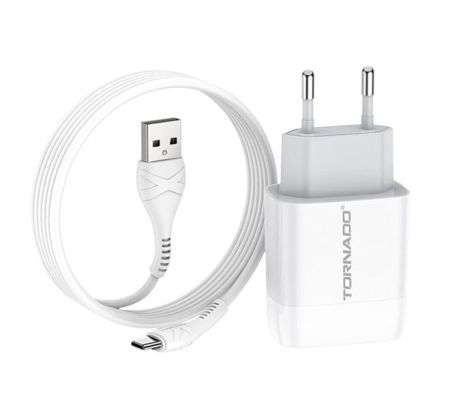 Зарядное устройство 2in1 Tornado TD-16 2USB Type-C White