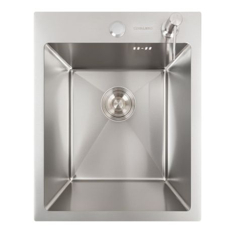 Кухонна мийка з нержавійки 40*50 VALESO Handmade з сифоном, кріпленням та дозатором (товщина 3,0/1,5 мм)