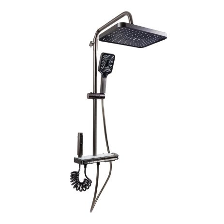 Черная душевая колонна VALESO NSK078 PVD с индикатором температуры