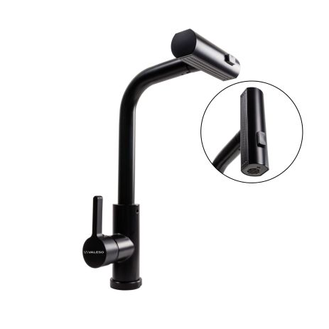Кухонний змішувач VALESO PVD чорний XK09B