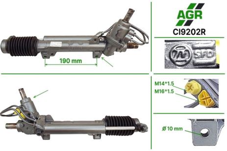 Рулевая рейка с ГУР, CITROEN Berlingo 1998-2002, PEUGEOT Partner 1998-2002, CITROEN X, AGR (CI9202R)