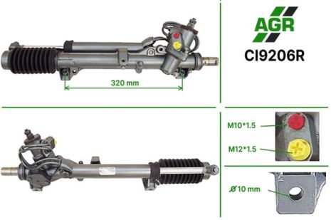 Рулевая рейка с ГУР, восстановленная, CITROEN BX/Break 1982-1994, AGR (CI9206R)