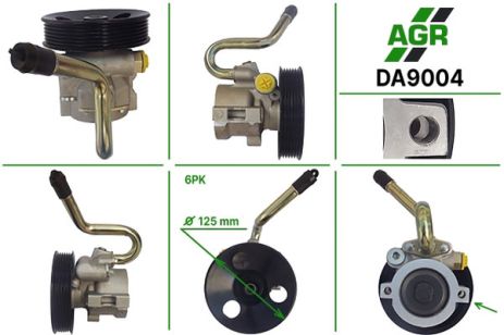 Насос ГПК з механічним приводом, DAEWOO Nubira 1997-2007 Под шпильки, трубка на двигатель 1, AGR (DA9004)