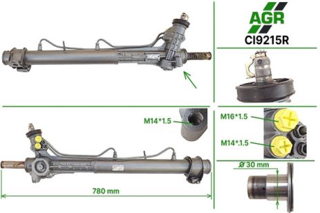 Рульова рейка з ГПК, CITROEN Jumper 1994-2002, FIAT Ducato 1994-2002, PEUGEOT Boxer 199, AGR (CI9215R)