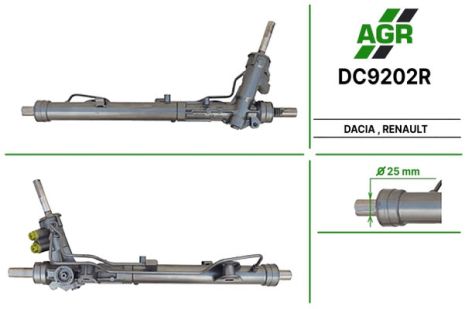Рульова рейка з ГПК, відновлена, DACIA Duster 2010-, RENAULT Duster 2010-, AGR (DC9202R) Рульова рейка з ГПК, відновлена, DACIA Duster 2010-, RENAULT Duster 2010-, AGR (DC9202R)