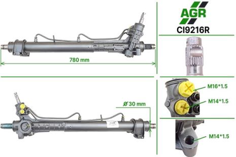 Рулевая рейка с ГУР, CITROEN Jumper 2002-2006, FIAT Ducato 2002-2006, PEUGEOT Boxer 200, AGR (CI9216R)