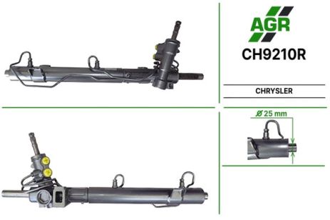 Рулевая рейка с ГУР, восстановленная, CHRYSLER Voyager 2001-2004, DODGE Caravan 2001-2004, AGR (CH9210R)