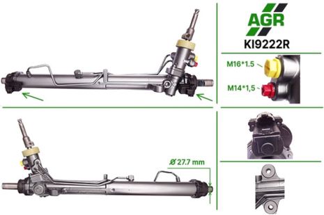 Рулевая рейка с ГУР, восстановленная, KIA CARNIVAL/GRAND CARNIVAL III (VQ) 06-, AGR (KI9222R)