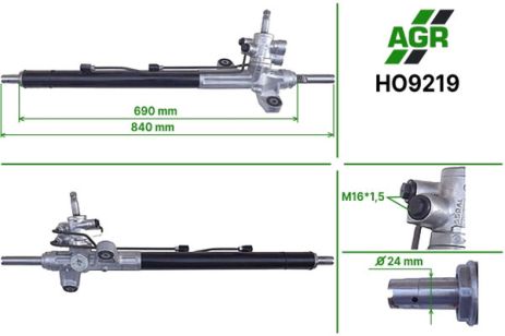 Рульова рейка з ГПК, нова, HONDA ACCORD 03-08 USA, AGR (HO9219)