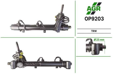 Рулевая рейка с ГУР, новая, OPEL ASTRA G 98-, OPEL ZAFIRA 98-05, AGR (OP9203)