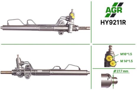 Рулевая рейка с ГУР, HYUNDAI SONATA 99-04, GRANDEUR 99-04, OPTIMA 00-05, KIA MAGENTIS 0, AGR (HY9211R)