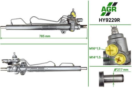 Рулевая рейка с ГУР, восстановленная, HYUNDAI SONATA IV (EF) 01-04, XG (XG) 98-04, AGR (HY9229R)