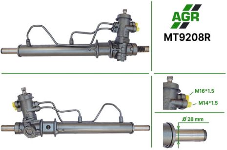Рулевая рейка с ГУР, восстановленная, MITSUBISHI LANCER 92-00, AGR (MT9208R)