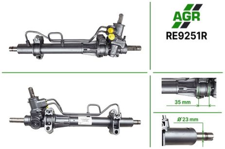 Рулевая рейка с ГУР, восстановленная, RENAULT Clio 1998-2005, RENAULT Symbol 2005-, AGR (RE9251R)