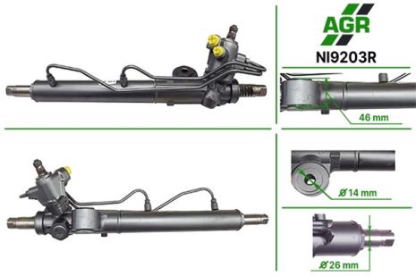 Рулевая рейка с ГУР, восстановленная, NISSAN ALMERA TINO (V10) 00-05, AGR (NI9203R)