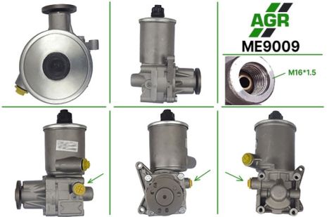 Насос ГУР с механическим приводом, MERCEDES Sprinter W904 1995-1998 Металлический бачок, больший, AGR (ME9009)