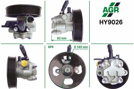 Насос ГУР с механическим приводом, новый, HYUNDAI Santa Fe 2006-2010, AGR (HY9026)