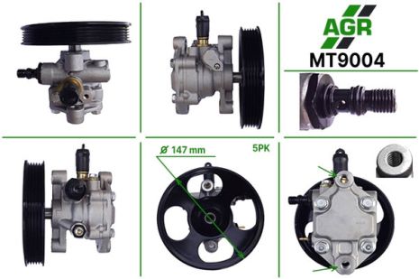 Насос ГУР с механическим приводом, MITSUBISHI CARISMA (DA_) 95-06, CARISMA седан (DA_) 96-06, SPA, AGR (MT9004
