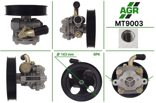 Насос ГУР с механическим приводом, MITSUBISHI LANCER (CS_W) 03-07, LANCER седан (CS_A) 03-, OUTLA, AGR (MT9003 Насос ГУР с механическим приводом, MITSUBISHI LANCER (CS_W) 03-07, LANCER седан (CS_A) 03-, OUTLA, AGR (MT9003