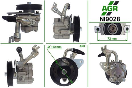 Насос ГПК з механічним приводом, новий, NISSAN MURANO (Z50) 03-, TEANA I (J31) 03-08, AGR (NI9028)