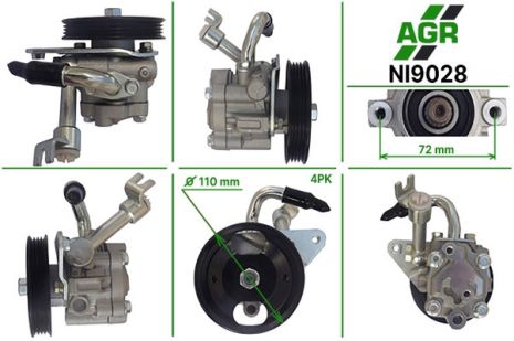 Насос ГУР с механическим приводом, новый, NISSAN MURANO (Z50) 03-, TEANA I (J31) 03-08, AGR (NI9028)